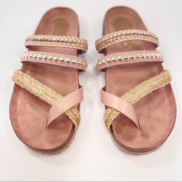 Sam Edelman Sandals Size 9, Tan, Gold Accents - Picture 2 of 5